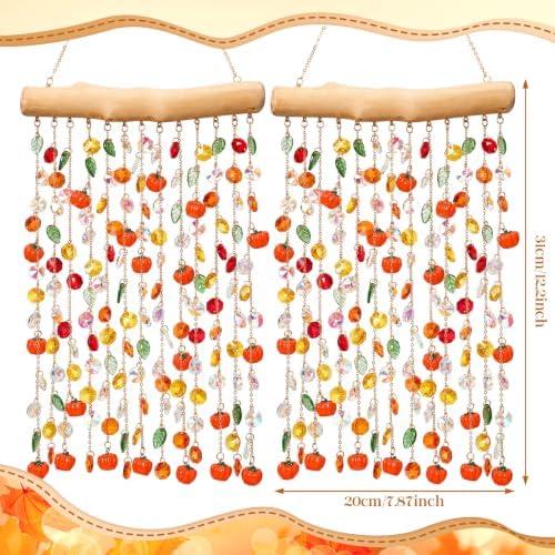 Suncalla 2 Pcs Fall Crystal Suncatchers Window Hanging Decor Autumn Harvest - Image 4