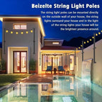 Beizelte 4 Pack 5Ft String Light Poles,Outside String Lights,Outdoor Light Poles,Metal Poles Stand for Patio,Backyard,Deck - Image 3