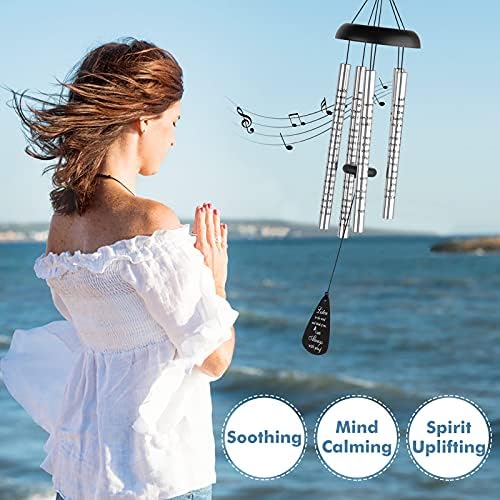 Fabuday 32'' Sympathy Wind Chimes Memorial Gift for Loss of Loved One Black - Image 3