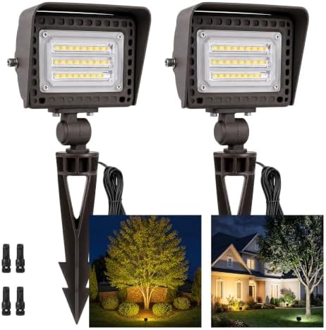 Gardenreet 12V Low Voltage Landscape Flood Lights, 5-20W, 3CCT, 2 Pack by Gardenreet