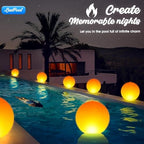 LanPool Floating Pool Lights,14" Flame Solar Pool Lights,Floating Glow Globe IP68 Waterproof, Solar Powered Swimming Pool Accessories, Large Floating Light Up Balls for Pool Pond Outdoor Decor-4PCS - Image 3