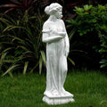 Outdoor Statue with Birdbath Bird Bath Bowl, Nymph Sculpture Goddess of Greek Mythology Roman Style for Patio Yard Lawn Porch Decor, Grey (Nymph) by GOLASON