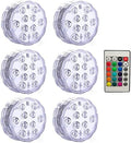 RGB Submersible Led Lights Battery Operated Underwater Spot Lights with Remote Outdoor Vase Bowl Pond Garden Party Decoration(1 Controller 6 Lamp) by Unknown