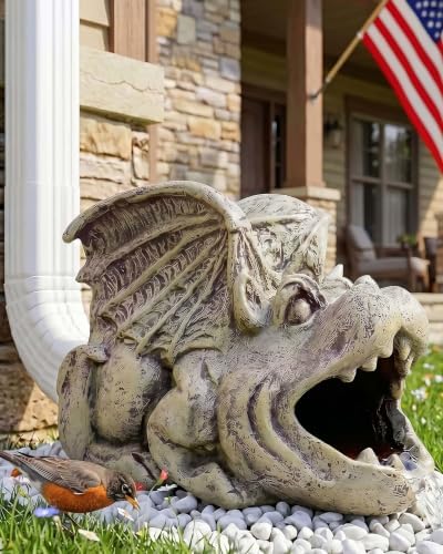 Real Gargoyle Sculpture Gutter Diverter Rain,Eco-Friendly Resin Gutter Extender Diverter,Demon Decor Gutter Extension Downspout, Splash Block, Perfect for 3"x4" Gutter Downspout Extension by EuirostWelcometovisit
