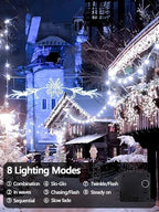 Solar String Lights Outdoor 6 Pack 600 LED 198FT Christmas Light Cool White - Image 3