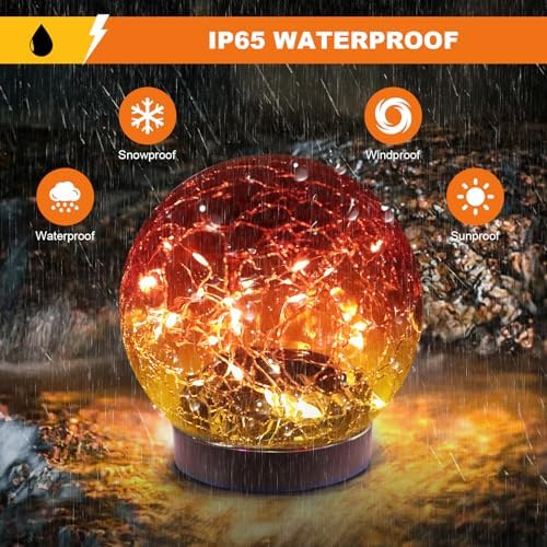 Solar Globe Lights Outdoor Waterproof-Solar Balls-Solar Garden Lights Orbs - Image 2