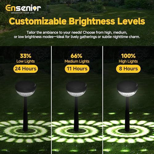 Ensenior Solar Lights Outdoor, 8 Pack, Cool White, Unique Light Pattern - Image 6