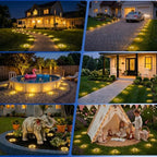 Peasur Solar Ground Lights Outdoor Anti-Rust Disk Lights, 16pack Warm White - Image 5