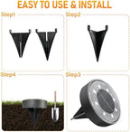 Siatom Solar Ground Lights 8 Pack, IP68 Waterproof Solar In-Ground Light for Outdoor, Flat Landscape Lighting, Garden Disc Light for Pathway, Walkway, and Yard - 8 Pcs (Cool White) - Image 5
