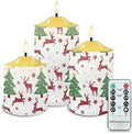Cozeyat Christmas Decoration Flameless Electric Candles with Remote Battery Operated Christmas Tree Elk Design Waterproof Flameless Candles, Flameless Bullet Floating Candles 3 Pieces by Cozeyat