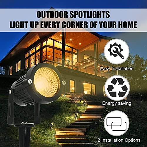 LED Landscape Spotlights Low Voltage 5W 12V 24V Garden Pathway Lights Waterproof IP66 Warm White Walls Trees Flags Outdoor Landscape Lights with Stakes - Image 5