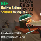 Cordless LED Mushroom Table Lamp, 5200mAh Battery, Dimmable 3 Color, Green - Image 3