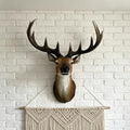 18.9" Deer Head Wall Decor, Resin Stag Bust with Antlers, Rustic Wildlife Wall Mount Sculpture for Cabin, Lodge, Farmhouse, Man Cave, Living Room & Office Decor by Unknown
