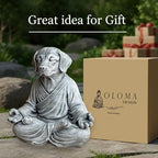 OLOMA Outdoor Indoor Zen Dog Sculpture Solid Concrete Stone Statue Heavy Garden Decorative Accent for Meditation and Yoga Spaces Decorative Garden Accent Feature - Image 5