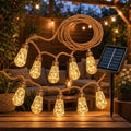 Solar String Lights Outdoor, 18Ft 10 LED Boho Rope Lights with Warm White Bulbs, Solar Powered Patio Lights with 8 Modes, Waterproof, for Garden Porch Decor (16, Warm White, 10m) by Unknown