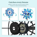 Wind Spinners Outdoor for Yard and Garden, Metal Large Wind Spinner with Stake, Windmill for Yard, Gift for Family Friends(84'' H x 24'' W) - Image 3