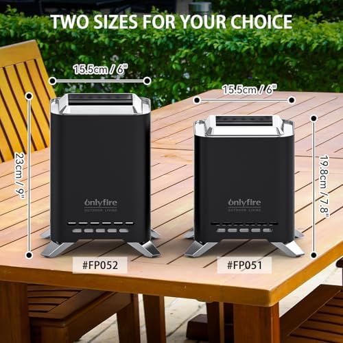 2-in-1 Wood Burning Fire Pit with Pot Rack, 9" Tabletop Fireplace, Black - Image 2