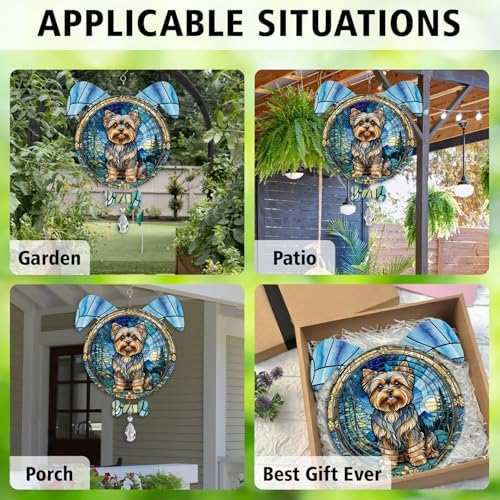Yorkshire Terrier Dog Ears Wind Spinner, Yorkshire Terrier Wind Spinner Hanging for Yard and Garden (Yorkshire Terrier) - Image 5