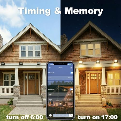 LED Flood Light Outdoor,RGB Waterproof (IP66) Flood Light with APP Control,15W Outdoor Color Changing with DIY Scene and Music Mode, Christmas Floodlights for Patio Courtyard Stage Weddings (4pack) - Image 7