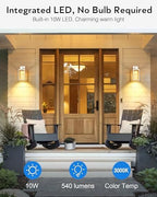 VIANIS White Outdoor Garage Lights Wall Mount, 2 Pack Porch Lights Outdoor - Image 3