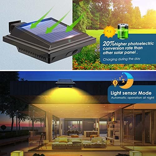 Gutter Solar Patio Decor Lights, 40 LED Deck Outdoor Waterproof Fence for Wall Backyard Porch, Pool, Step Stairs, Yard, Garden, Pathway (6 Pack-Black, Warm White) - Image 6