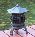 TIAAN Japanese Garden Lantern, “Yukimi-gata” Designed, Super Bright LED Illuminated Pagoda Light, Solar Power Garden Lantern， Stone-Look Finish, Decorative Outdoor (Oki-gata) - Image 2