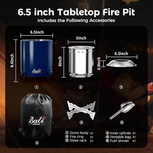 Tabletop Fire Pit Small Table Top Firepit Outdoor Smokeless Firepit Patio - Image 7