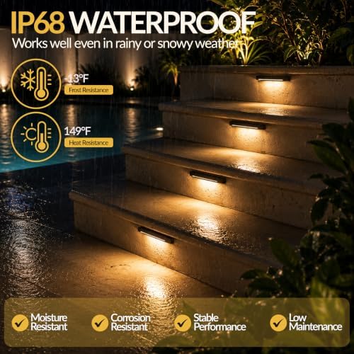 (4 Pack) 13” 12V Retaining Wall Lights 2.5W for Landscape Lighting - 3000k - Image 5