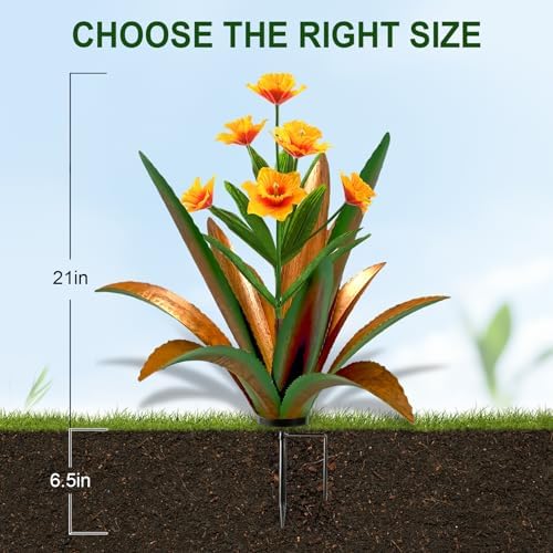 TOMBABY Huge Metal Agave Plants Outdoor Decoration Outdoor Garden Decorated with Flowers Mexican Yard Art Plant Garden Gift (Green 2 Pack) - Image 2