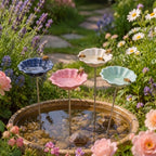 4 Pack Resin Flower Water Stations Cups Garden Stakes, Morandi, Elegant - Image 5