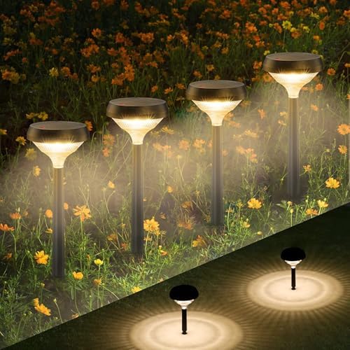 Linkind Solar Lights Outdoor 8 Pack, Solar Pathway Lights Warm White by Linkind
