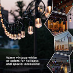 Enbrighten Seasons Vintage LED Café String Lights, 24ft, 12 Acrylic Bulbs, Color Changing, Indoor/Outdoor + UltraPro WiFi Plug, 2-Outlet Grounded - Image 5
