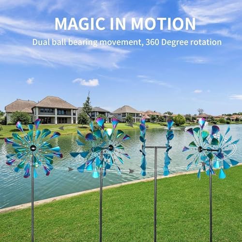 DECOROCA Kinetic Wind Spinners Outdoor - Large Metal Wind Sculptures - Image 4