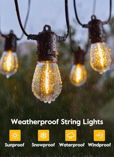 Minetom 34FT Solar String Lights Outdoor with Remote, Patio Lights - Image 3