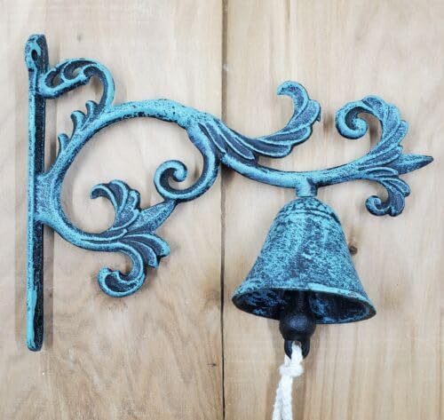 Vintage Cast Iron Dinner Garden Bell Leaf Vine Design Rustic Yard Decor by Unknown