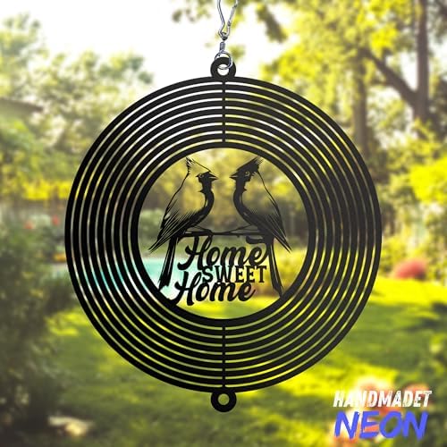 Personalized Wind Spinner Sublimation Hummingbird Custom Name Flowers Metal Art Laser Cut Design 3D Decor for Garden Yard Outdoor Indoor Lawn Patio Porch Birds Lover Presents (Red Cardinal Bird) - Image 4