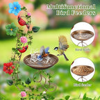 YADOOLIFE 57” Bird Bath with Garden Trellis for Climbing Plants Outdoor, Small Decorative Trellises Metal Birdbath Bird Baths, 1 Piece (Redbird) - Image 3