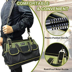 20inch Tool Bag for Men Women Heavy Duty with Waterproof Molded Base Large Tool Bag, Wide Mouth Tool Tote, Artisan Carpenter Electricians Tool Bags,Adjustable Shoulder Strap Organizer - Image 5