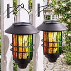 Solar Lanterns Outdoor Hanging Lights Colorful Stained Glass Window Glass Wall Lantern 2 Pack, Waterproof Decorative Solar Sconce with Wall Mount Kit for Garden Porch Fence Chicken Coop Summer Decor by Unknown