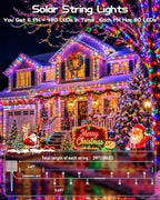 OZS 6 Pack 480 LED Solar String Lights Outdoor Waterproof, Multicolor - Image 5