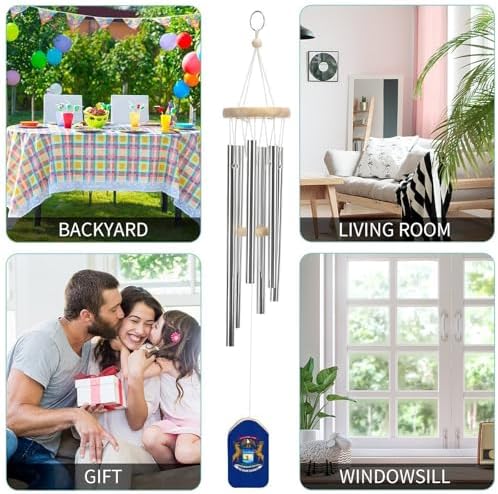 Flag of Michigan Wind Chime Memorial Zen Atmosphere Hanging Decoration for Garden Yard - Image 4