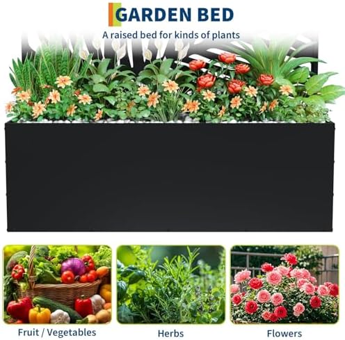 GarveeLife Metal Planter Box with Trellis 71"x47"x16", with Drainage Holes - Image 4