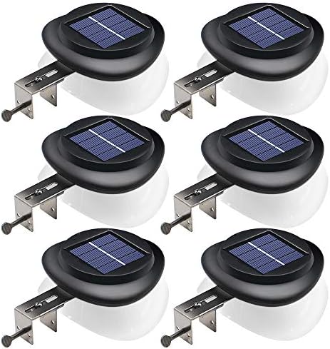 DBF Outdoor Solar Gutter Lights - Solar Fence Lights Outdoor Waterproof LED Deck Lighting Wall Mount Decorative Auto On/Off for Eaves Yard Garage Garden Deck Patio Railing (6 Pack) by DBF