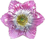 26" Glass Bird Bath, Outdoor Birdbath Bird Feeder Pink Flower Metal Stake - Image 2