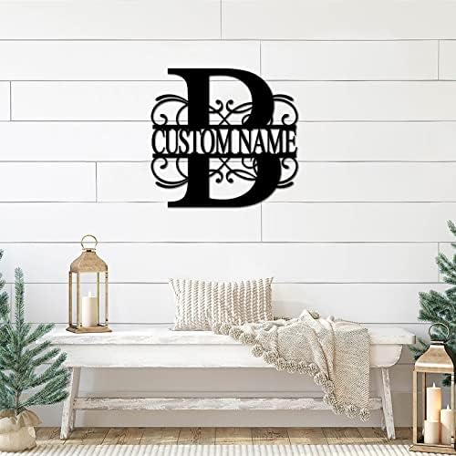 Metal Sign B Custom Name Initial Letter Monogram Customized Steel Metal Wall Cut Out Cut Out Sign Ready to Hang Retro Metal Welcome Sign Decor for Indoor Outdoor Cabin Garage 24 Inch - Image 3