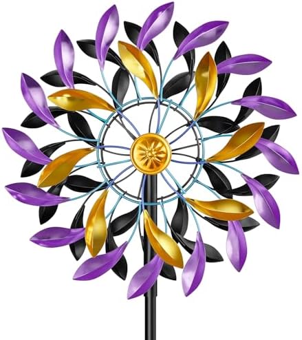 Wind Spinners Outdoor for Yard and Garden, 360 Degrees Metal Wind Sculptures & Spinners, Windmill for Outside Patio Lawn Decor Gifts for Family Friends by Gouisalin