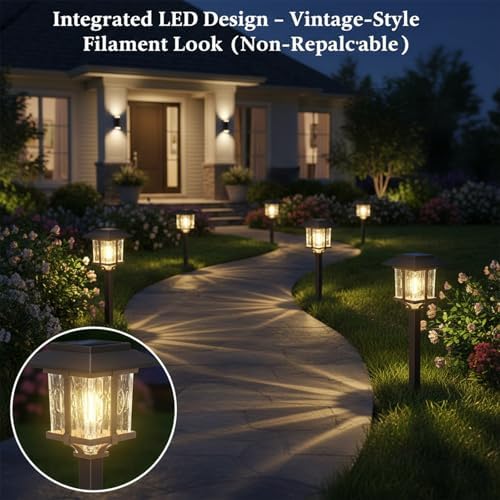 XMCOSY+ Solar Outdoor Lights Waterproof 6 Pack, 2-Tone Solar Garden Lights - Image 3