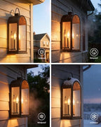 17" Outdoor Wall Lights 2-Light Lantern 2-Pack Exterior Lighting Fixtures - Image 5