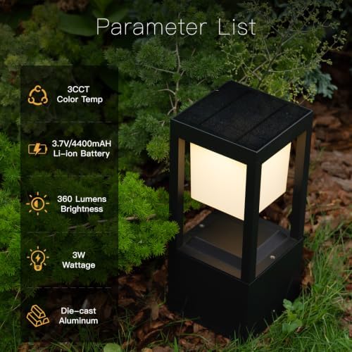 Solar Floor Lamp Outdoor Waterproof, 13.7" H 4-Pack - Image 2