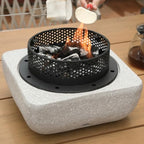 Table Top Firepit Mini Small Safer Burning Wood Pellet Fire Pit (Square Groove) by Loomdeen